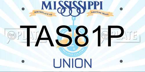 TAS81P Mississippi License Plate