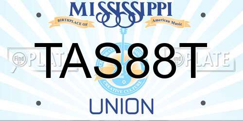 TAS88T Mississippi License Plate