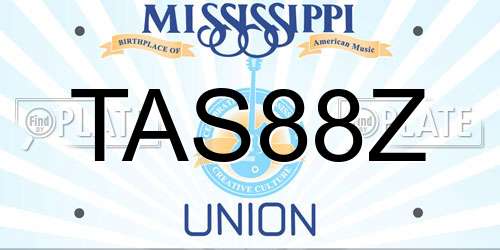 TAS88Z Mississippi License Plate