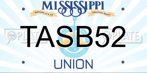 TASB52 Mississippi License Plate