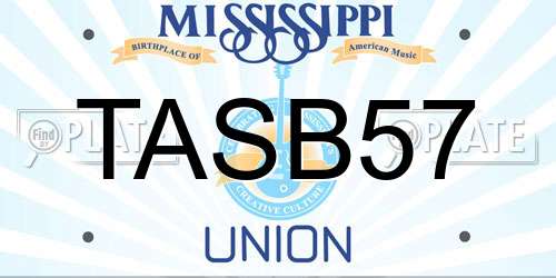 TASB57 Mississippi License Plate