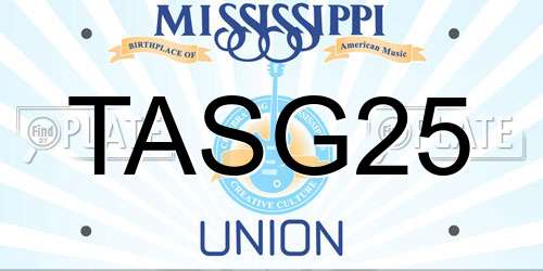 TASG25 Mississippi License Plate