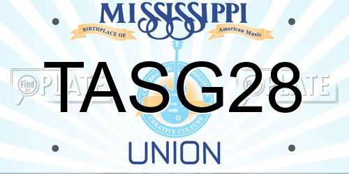 TASG28 Mississippi License Plate