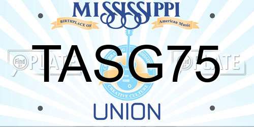 TASG75 Mississippi License Plate