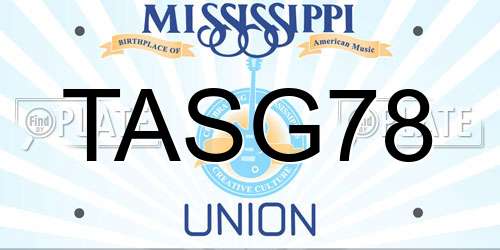 TASG78 Mississippi License Plate
