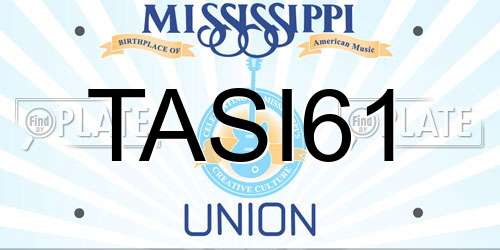 TASI61 Mississippi License Plate