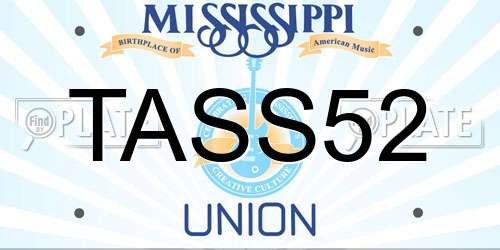 TASS52 Mississippi License Plate