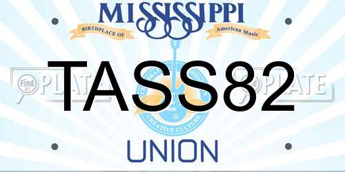 TASS82 Mississippi License Plate