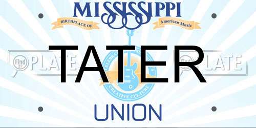 TATER Mississippi License Plate