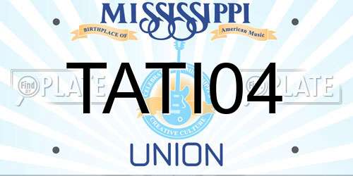 TATI04 Mississippi License Plate