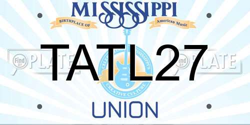 TATL27 Mississippi License Plate