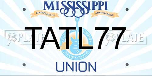 TATL77 Mississippi License Plate