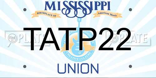 TATP22 Mississippi License Plate