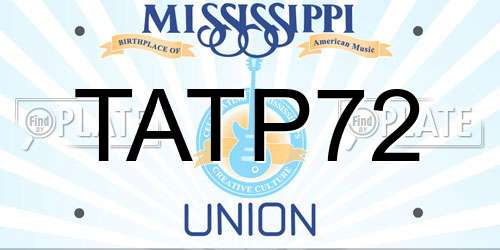 TATP72 Mississippi License Plate