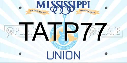 TATP77 Mississippi License Plate