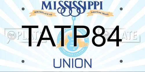 TATP84 Mississippi License Plate