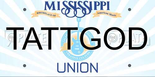 TATTGOD Mississippi License Plate