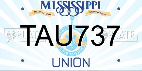 TAU737 Mississippi License Plate