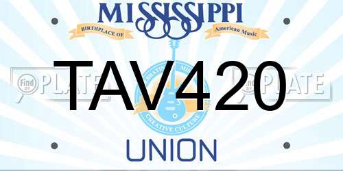 TAV420 Mississippi License Plate