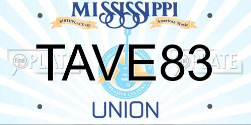 TAVE83 Mississippi License Plate