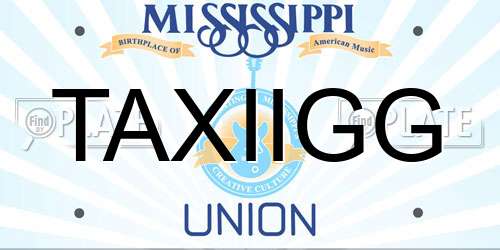 TAXIIGG Mississippi License Plate