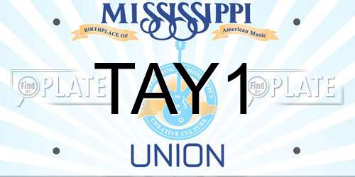 TAY1 Mississippi License Plate