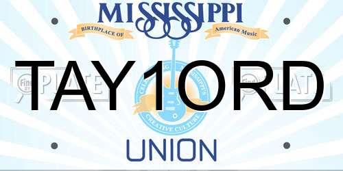 TAY1ORD Mississippi License Plate