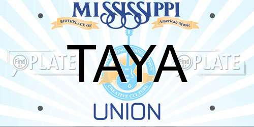 TAYA Mississippi License Plate