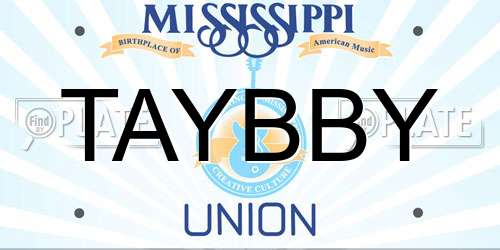 TAYBBY Mississippi License Plate