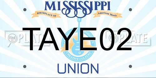 TAYE02 Mississippi License Plate