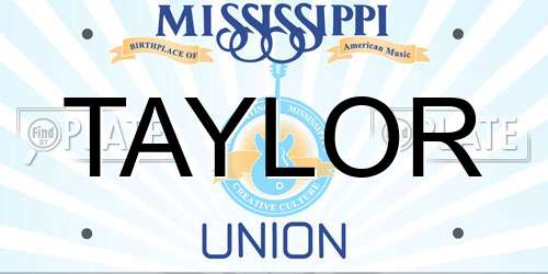TAYLOR Mississippi License Plate