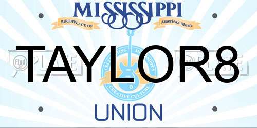 TAYLOR8 Mississippi License Plate