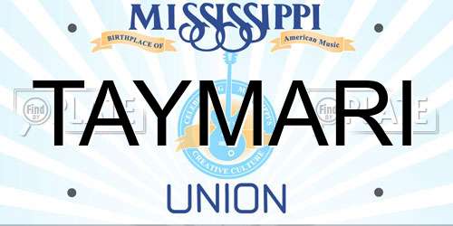 TAYMARI Mississippi License Plate