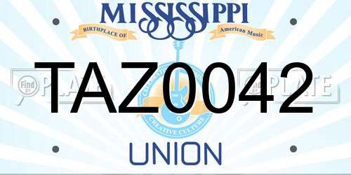TAZ0042 Mississippi License Plate