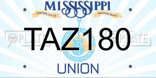 TAZ180 Mississippi License Plate