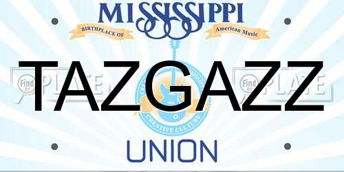TAZGAZZ Mississippi License Plate