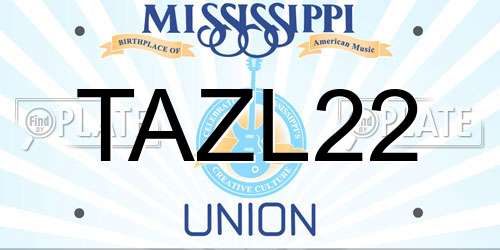 TAZL22 Mississippi License Plate