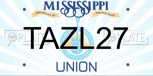 TAZL27 Mississippi License Plate