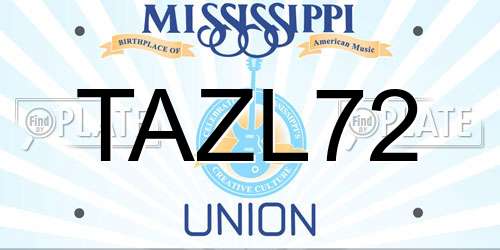 TAZL72 Mississippi License Plate