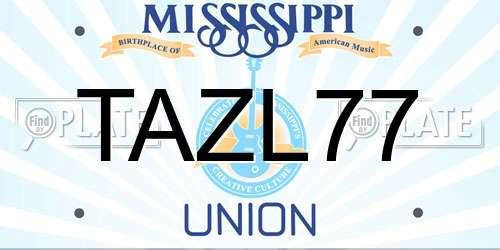 TAZL77 Mississippi License Plate