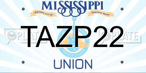 TAZP22 Mississippi License Plate