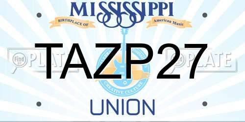 TAZP27 Mississippi License Plate