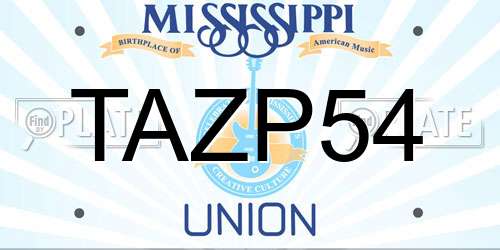 TAZP54 Mississippi License Plate