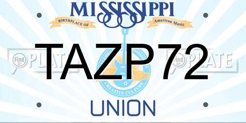 TAZP72 Mississippi License Plate