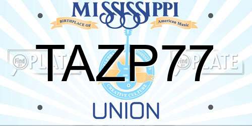 TAZP77 Mississippi License Plate
