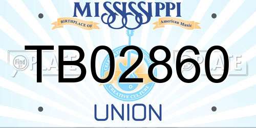 TB02860 Mississippi License Plate