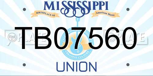 TB07560 Mississippi License Plate