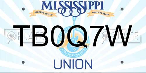 TB0Q7W Mississippi License Plate