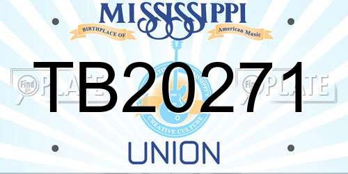 TB20271 Mississippi License Plate