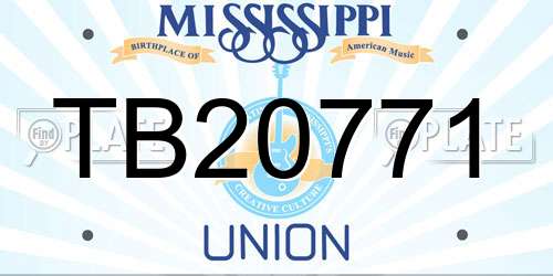 TB20771 Mississippi License Plate